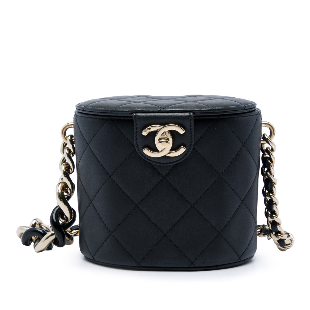 Pre-Loved Chanel CC Lambskin Elegant Chain Vanity Case